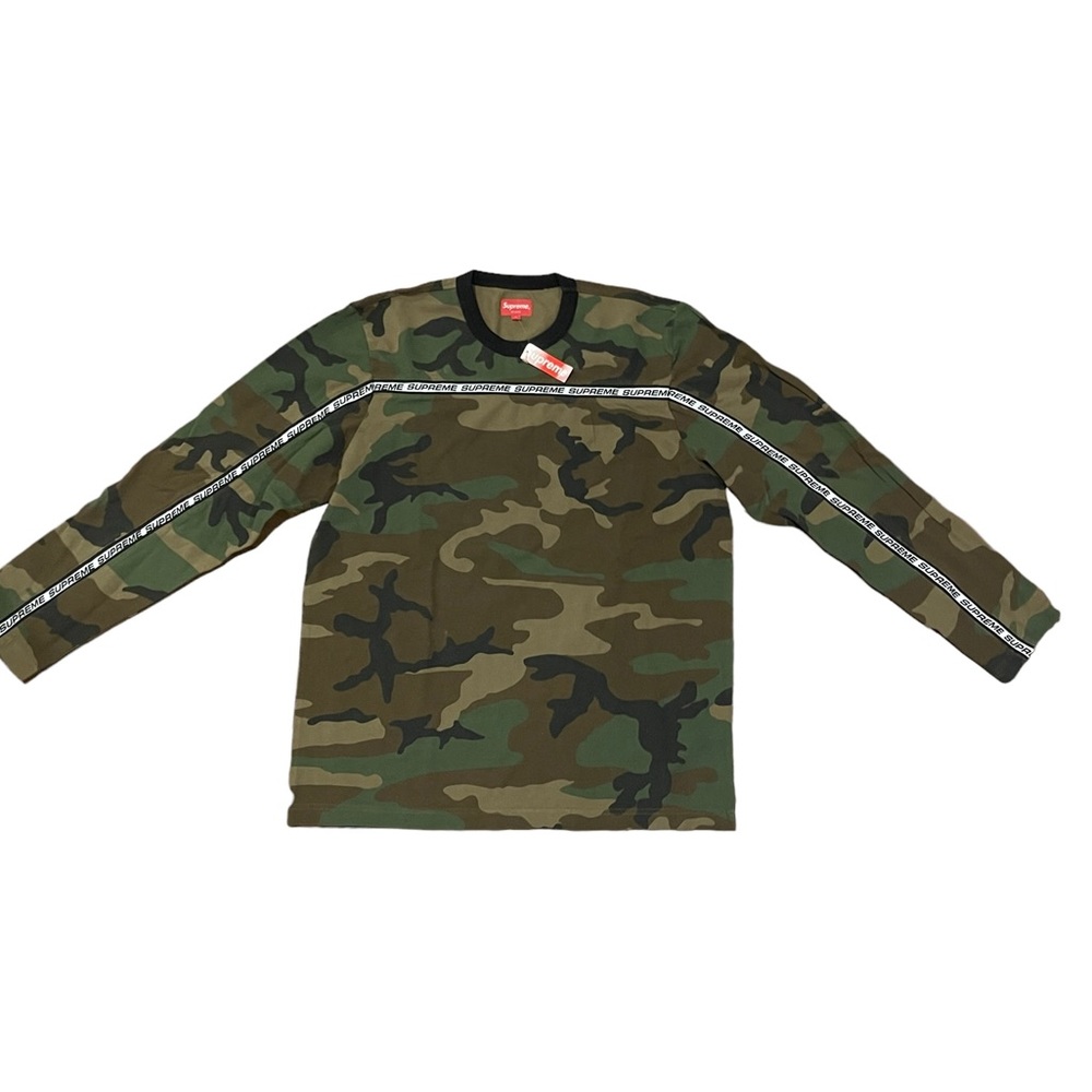 COPY - Supreme Men’s Large Camo Tape Stripe L/S Pique Top NWT FW17